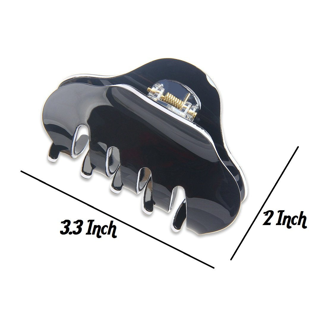 Liasun 3.3 Jelly Color Hair Claw Clip-Acrylic Strong Holding Power Hair Clips Hairgrip For Women And Girls Hair Barrettes For Medium Or Long Hair (Black)