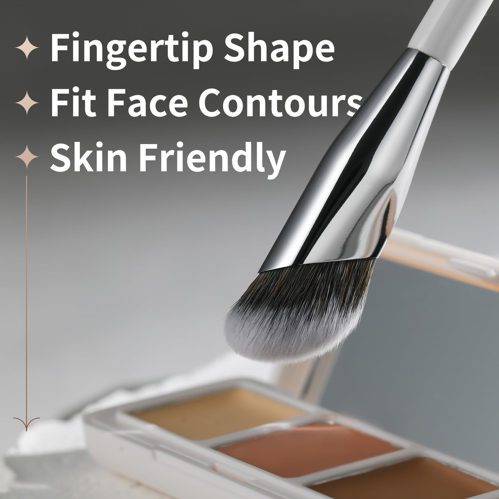 Albeaut Concealer Makeup Brushes Set, Angled Under Eye Brightening Brushes for Liquid, Cream, Stick Concealer Foundation Nose Contour Eyeshadow Blending (189193)