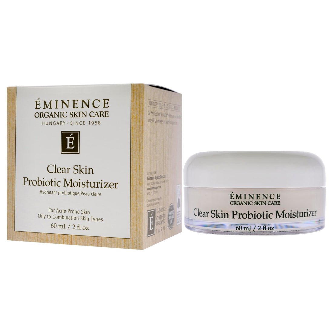 Eminence Organic Skincare Clear Skin Probiotic Moisturizer, 2 Fluid Ounce