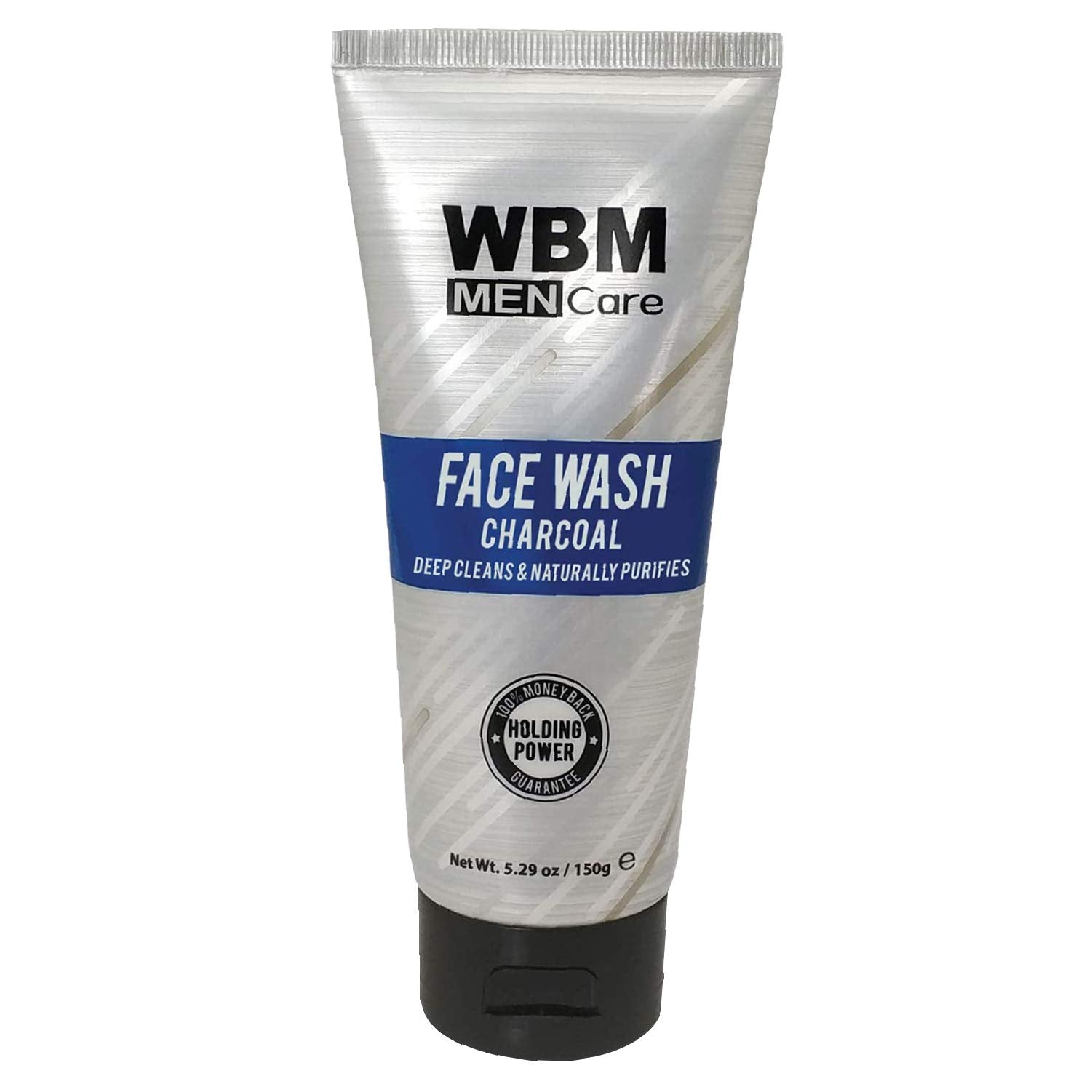 WBM Men Care Deep Cleanse Charcoal Face Wash | Daily Facial Cleanser For All Skin Types | 5.29 Oz