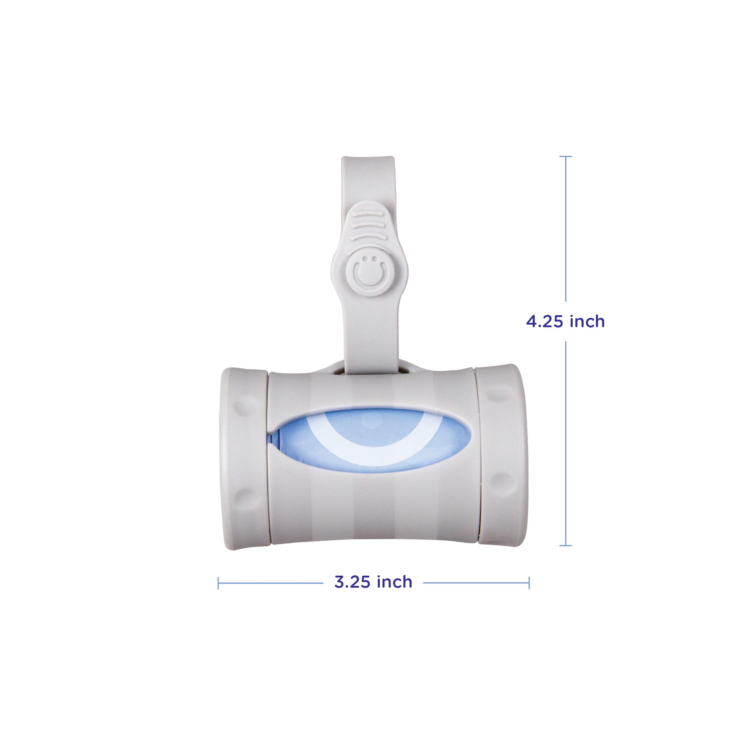 Ubbi Retractable On the Go Bag Dispenser for Travel, Diaper Bag Accessory Must Have for Newborn, Helpful Item, Baby Gift, Lavender Scented, Gray