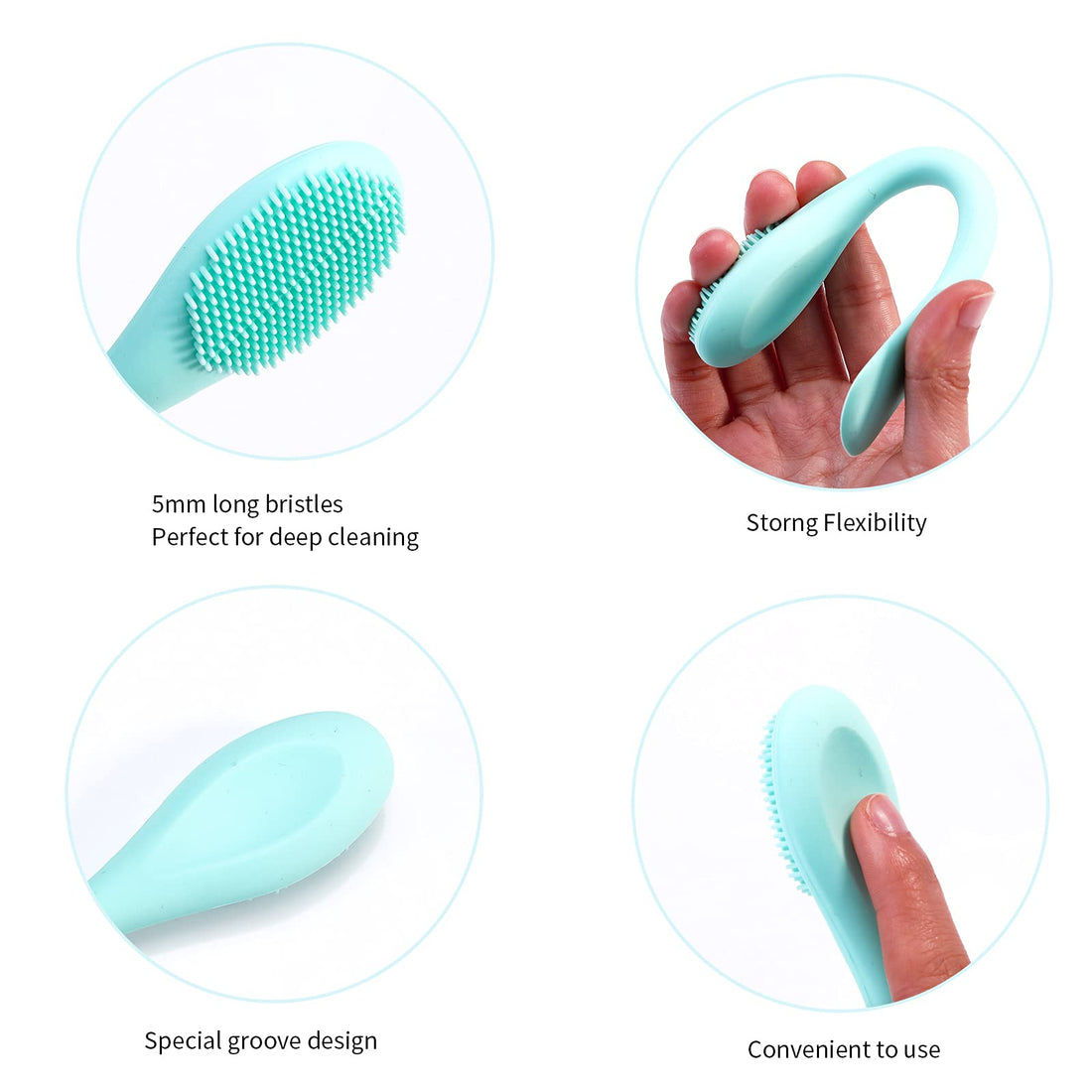 MSQ Silicone Face Mask Brush, Soft Facial Cleansing Scrubber, 2 Pack Double-End Facial Mask Brush for Mud, Clay, Charcoal Mixed Mask, DIY, Skincare Applicator Tools (Orange)