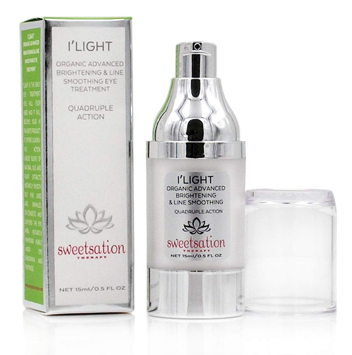 ILight Organic Advanced Illuminating and Line Smoothing Eye Treatment, The BEST Eye Cream For Dark Circles, Puffiness and Fine lines. With Caffeine, Caviar, Arnica, CoQ10 and Reishi. 0.5oz
