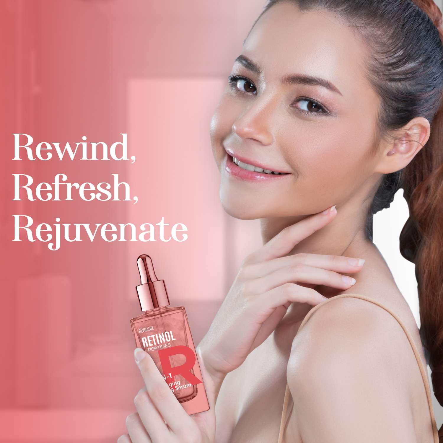 RevitaLux Retinol & Peptides 2-in-1 Serum - Anti-Aging, Smooths Fine Lines, Wrinkle Treatment, Hydrating, Dermatologist Tested, Cruelty-Free Korean Skin Care for All Skin Types - 2 Fl. Oz