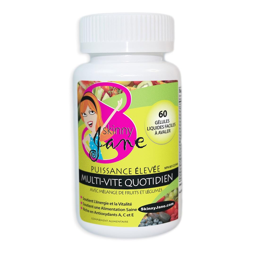 Skinny Jane | Best Daily Multi Vitamin Formula | Supports Immune System| Increases Energy | Well Being Formula | Unique Fruit and Veggie Blend (60 Easy to Swallow Liquid Caps)