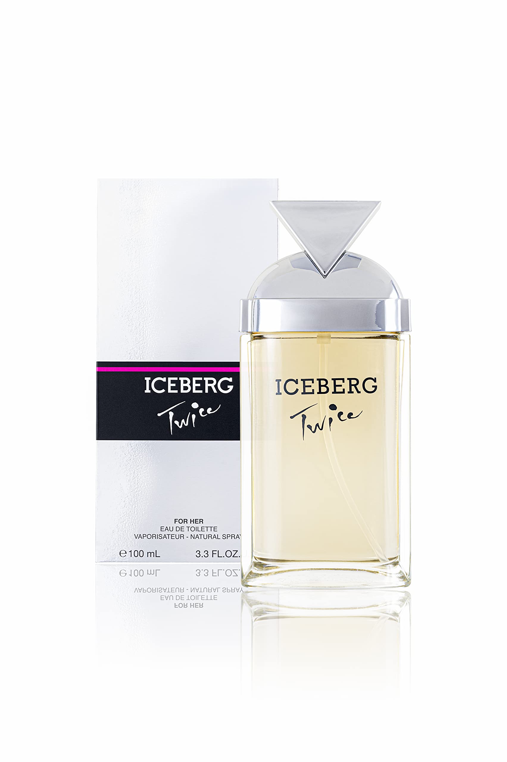 ICEBERG Twice Woman - Floral Aquatic Fragrance For The Modern Woman - Fresh And Bright Feminine EDT Spray Perfume For Women - Invigorating Notes Of Freesia, Cyclamen, Amber, Sandalwood - 3.3 Oz