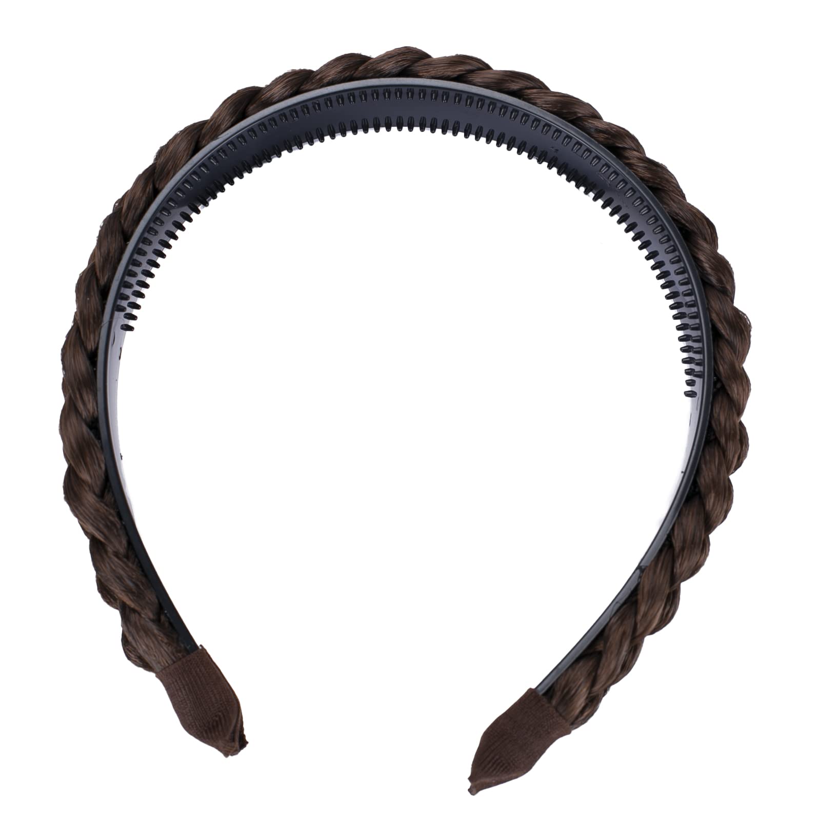brown mix # 4 / 30A HR6 : PRETTYSHOP Hair Band Plaited Braid Headband Hairpiece brown mix # 4 / 30A HR6