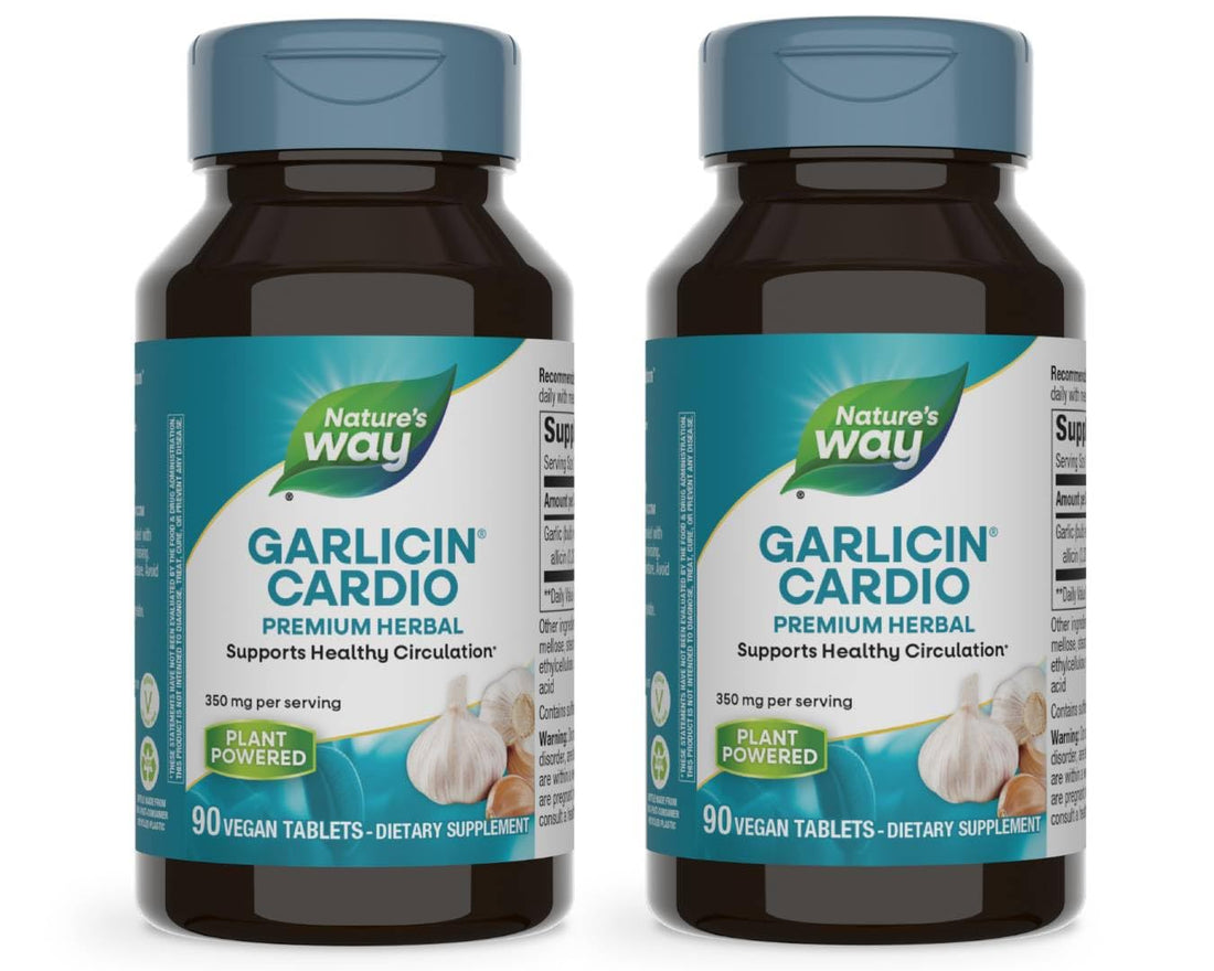 Nature’s Way Garlicin Cardio Premium Herbal Healthy Circulation Support* 350 mg per Serving 90 Tablets