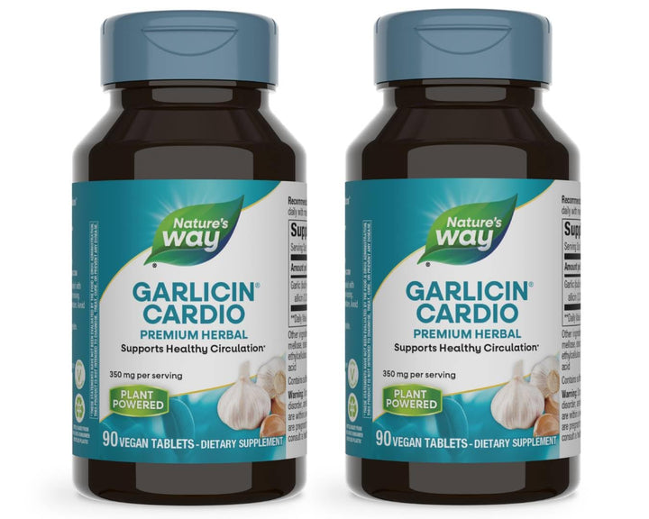 Nature’s Way Garlicin Cardio Premium Herbal Healthy Circulation Support* 350 mg per Serving 90 Tablets
