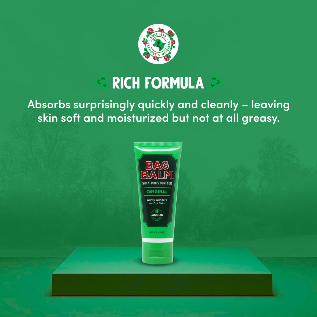 Bag Balm Vermont's Original Hand Moisturizer, Hand Balm for Dry Skin, Cracked Hands, Heels & Dry Hands Treatment, For Dogs and More Ointment, Dry Skin Lotion (2oz Tube (Pack of 2))