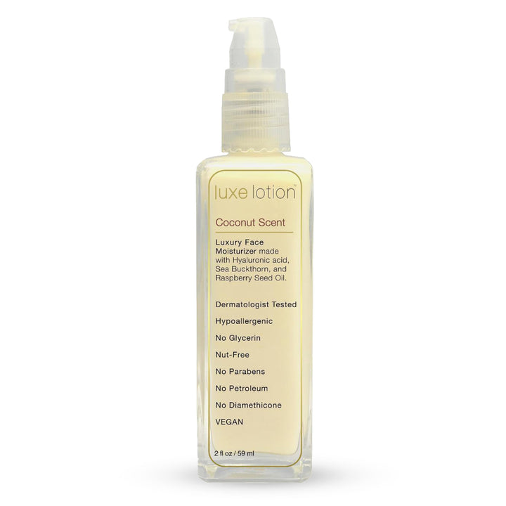 LUXE LOTION 2 oz -Luxe Beauty- Hyaluronic Acid Luxurious Moisturizer Vegan/Organic Ingredients - No Glyerin. No Alcohol. No Parabens. No Mineral Oil. No Diamethacone. Gluten, Soy, Nut & Paraben Free