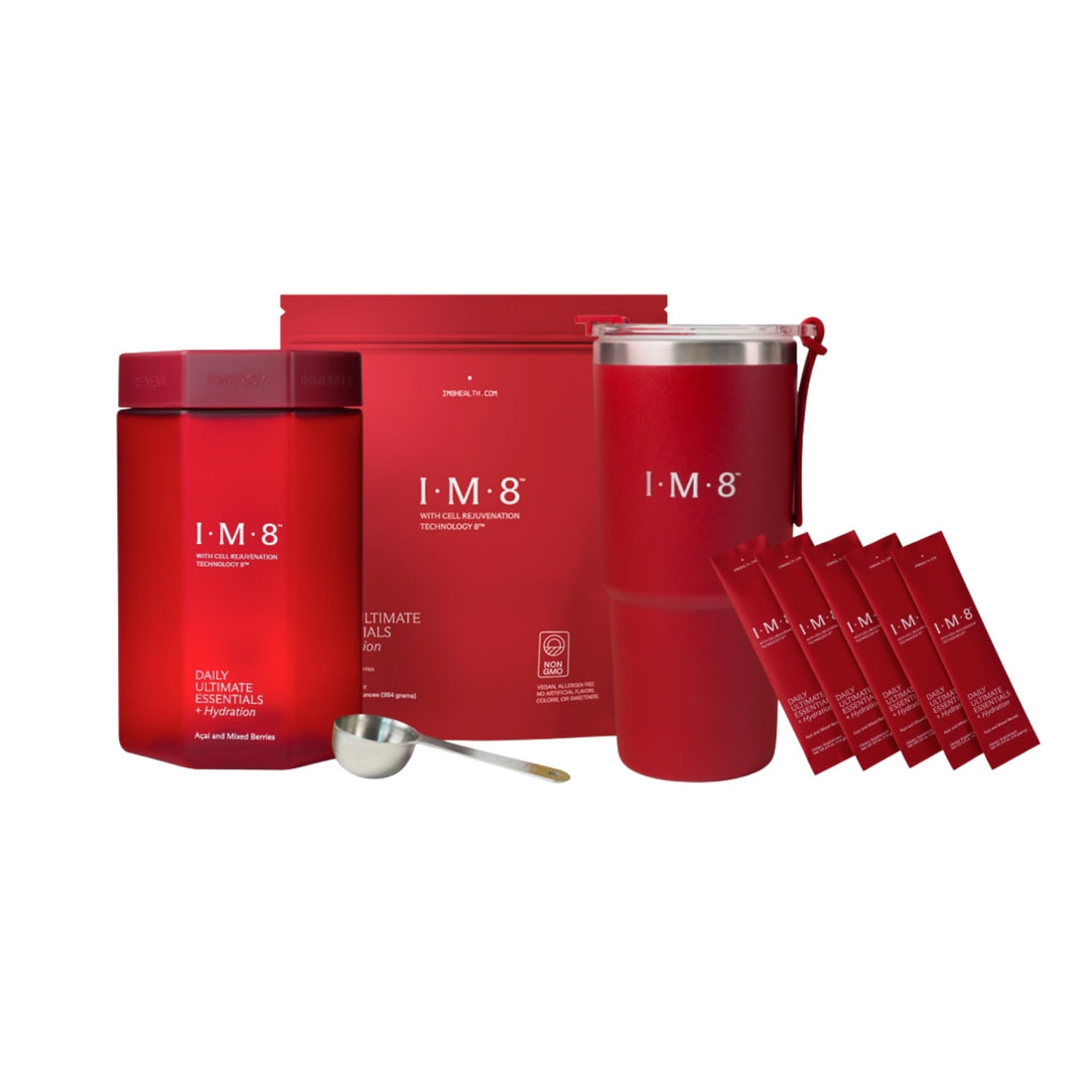 IM8 Daily Ultimate Essentials All-in-One Multivitamin Supplement (30 Servings, Starter Kit - Scoop + Tumbler Included)
