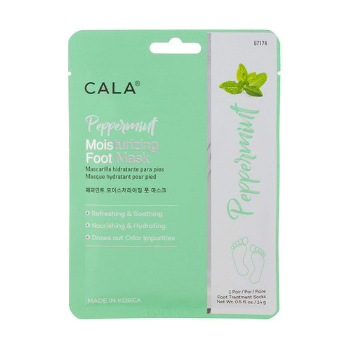Cala Peppermint moisturizing foot masks 3 count, 3 Count