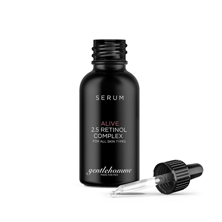 Gentlehomme Men's Anti-Aging Retinol Serum - Hydrating Serum with Hyaluronic Acid, Vitamin B6, and Aloe Vera - Reduces Signs of Aging, Dark Spots, and Fine Lines