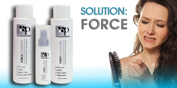 Force Hair Loss Prevention And Regrow Treatment Kit Includes: 16oz Force Shampoo, 16oz Force Conditioner, 4oz Force Lotion By Smart Protection