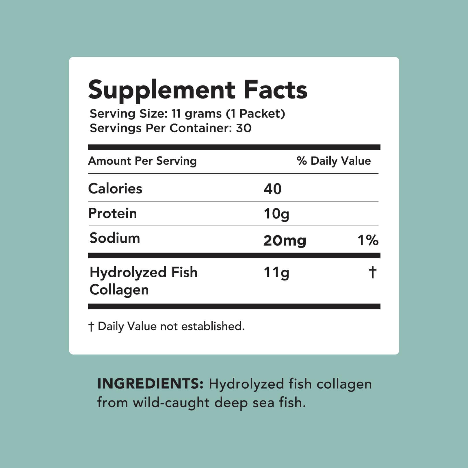 AMANDEAN Marine Collagen Peptides Powder Stick Packs. Wild-Caught Fish. 30 Single Use Individual Packets. Hair, Skin & Nails. Non-GMO, Zero Carbs, Unflavored, High Bioavailability.