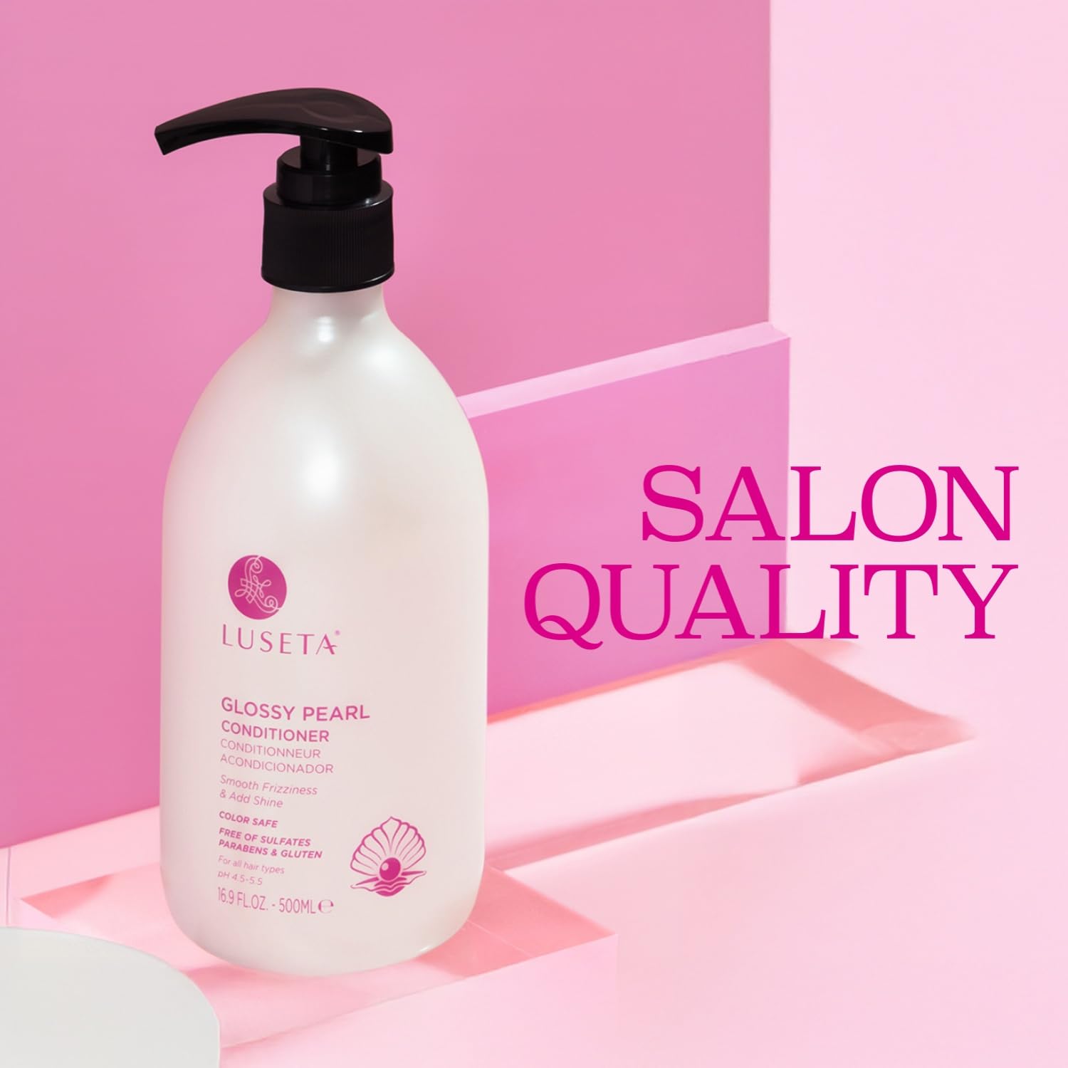 Luseta Glossy Pearl Conditioner for Smoothing and Nourishing Frizzy, Deep Moisturizing Conditioner with Pearl Extract, Awakening shine for Dull hair 16.9 fl.oz.