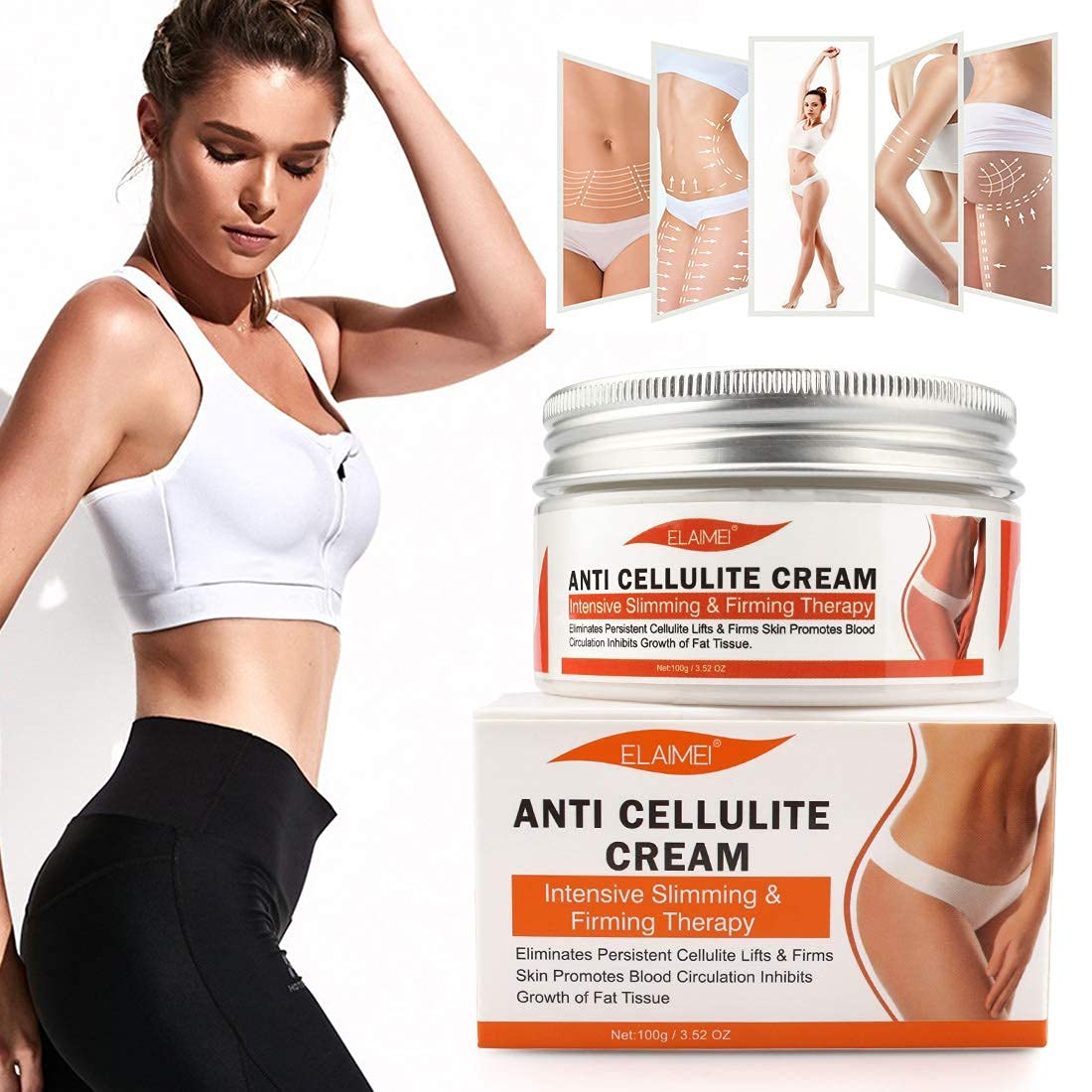 ELAIMEI Hot Gel Cream, Fat Burning Sweat Cream, Weight Loss Workout Enhancer Gel for Belly, Slimming Cream for Tummy, Anti Cellulite Cream for Body for Women and Men, Deep Tissue Massage & Muscle