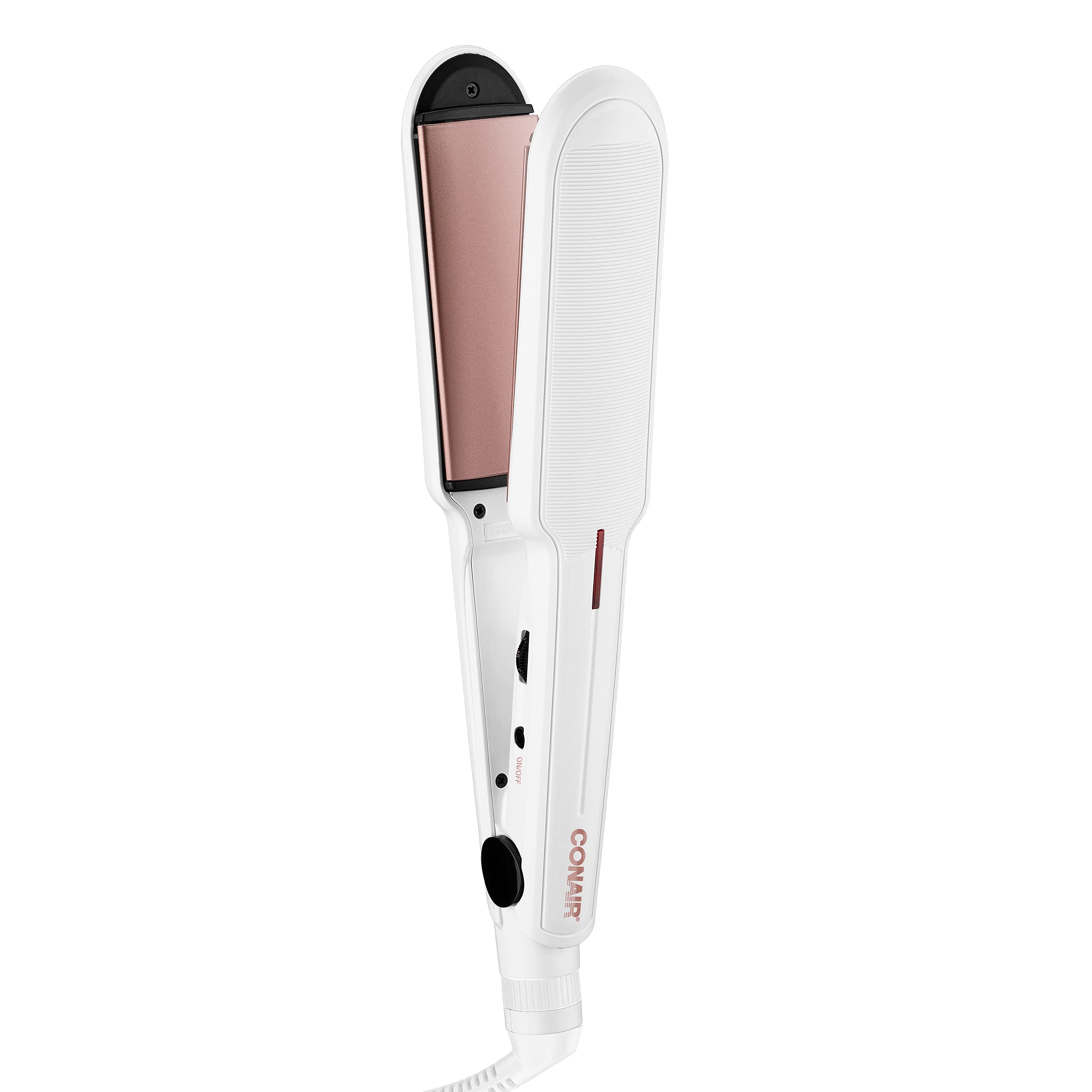 Conair Double Ceramic 11/2 Inch Flat Iron, Corded Electric, White