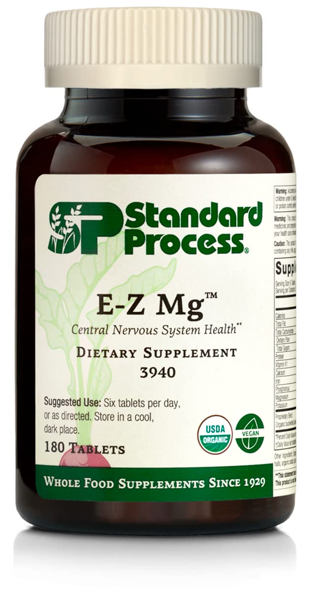 Standard Process Inc. E-Z Mg - Plant-Based, Multiform, Organic, Supports Patients with Inadequate Dietary Magnesium Intake - 180 Tablets