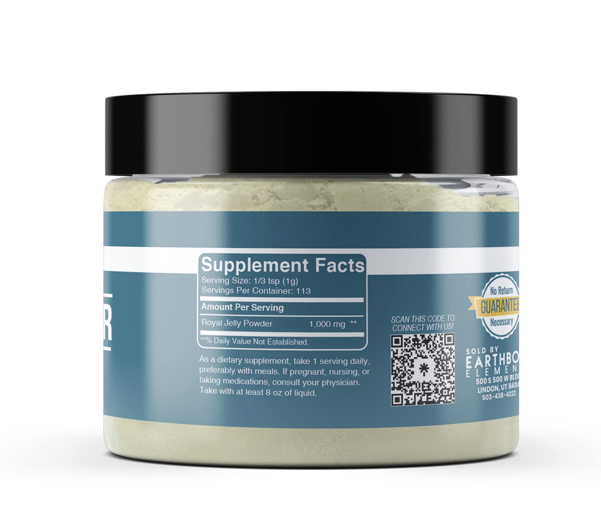 Earthborn Elements Royal Jelly Powder (4 oz), Resealable Jar, Pure & Non GMO