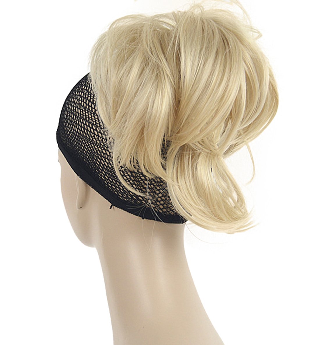 #26 Bright Golden Blonde : Lydell Adjustable Messy Style Ponytail Hair Extension Synthetic Hair-Piece with Jaw Claw (#26 Bright Golden Blonde)