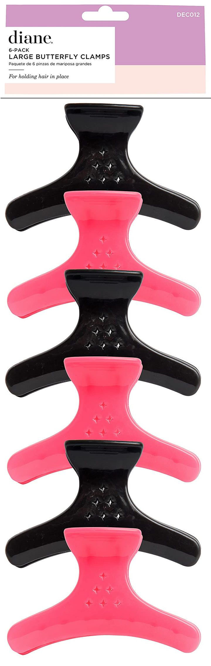 Diane DEC012 Butterfly Clamp, Pink And Black