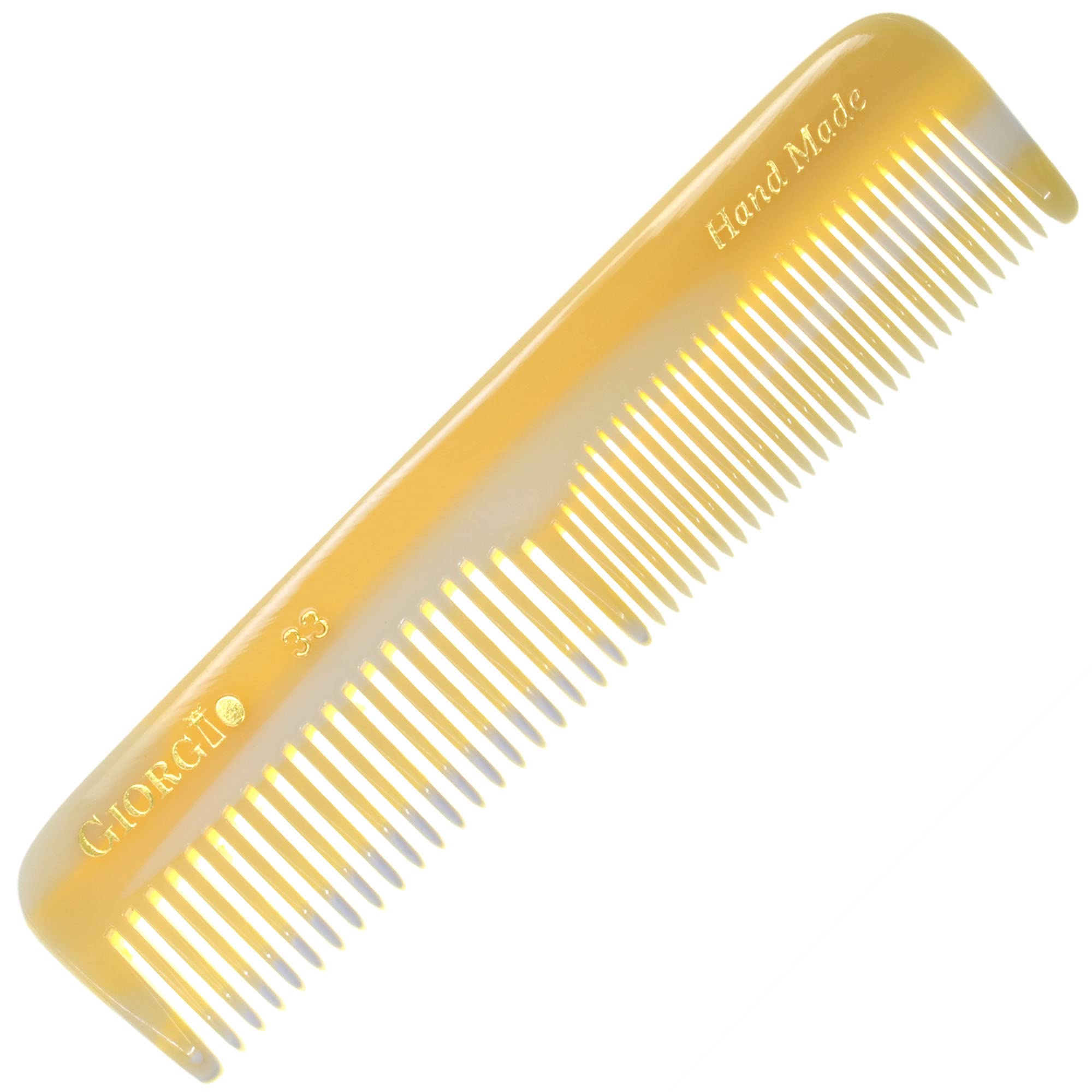 Giorgio G33 4.45 113mm Coarse/Fine Toothed, Flexible men's Hair, Beard & Mustache Pocket Comb.