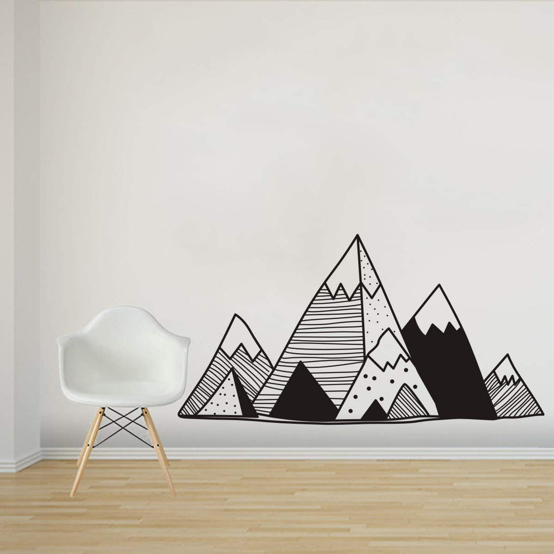 Mountains Vinyl Wall Sticker Art Geometric Decoration for Home Decal Nursery Design Kids Boy Girl Playroom Bedroom Decor YMX42 (Black, 80x42CM)