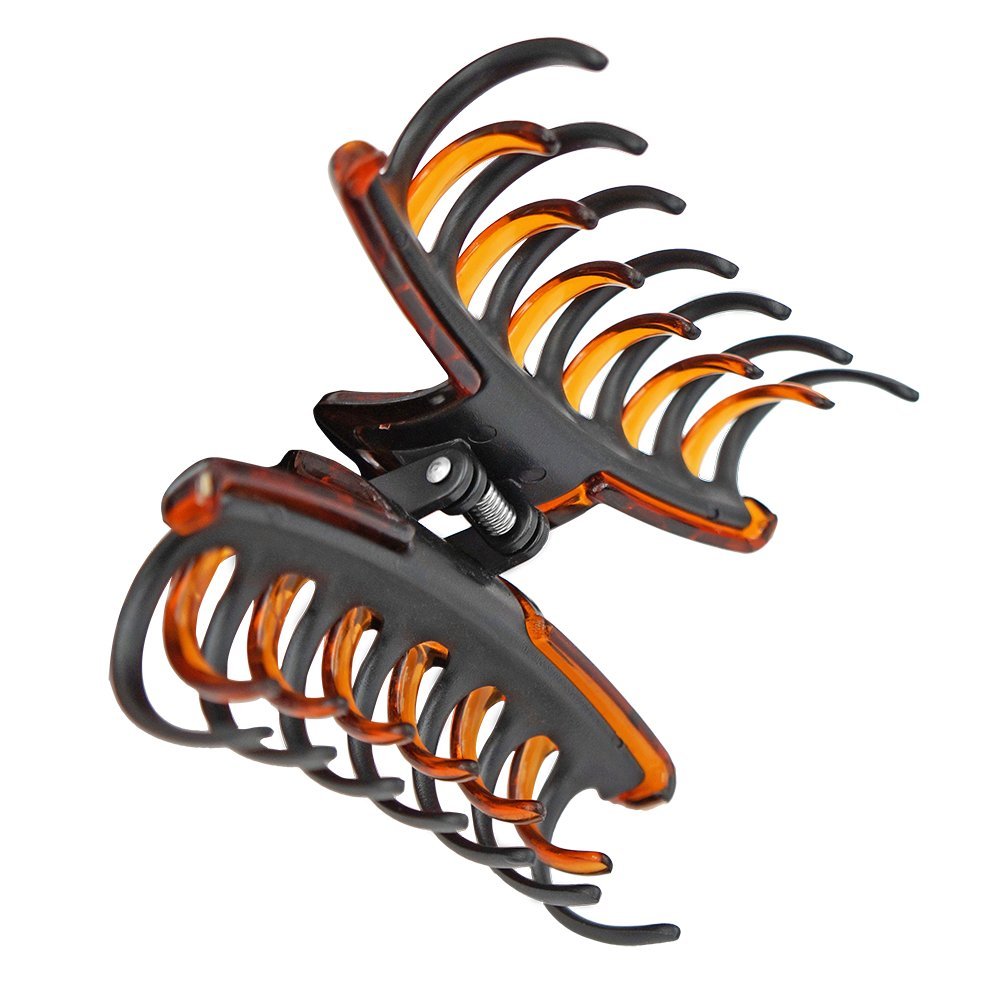 REVLON Strong Hold Hair Claw Clips, Brown/Black, 2 Count