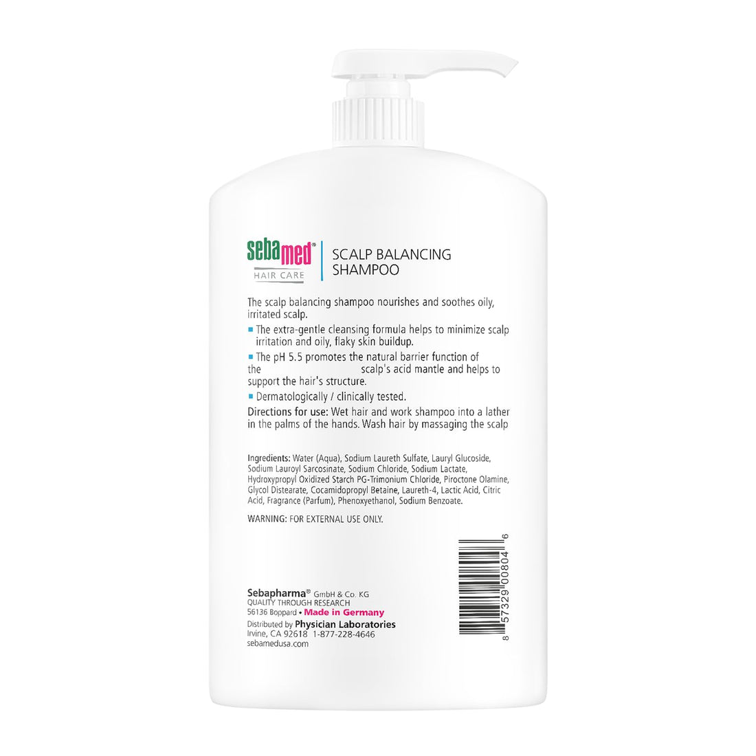 SEBAMED Anti-Dandruff Shampoo - Scalp Balancing Hair Care for Oily Dandruff Prone Scalp (1 Liter with Pump + 200mL)