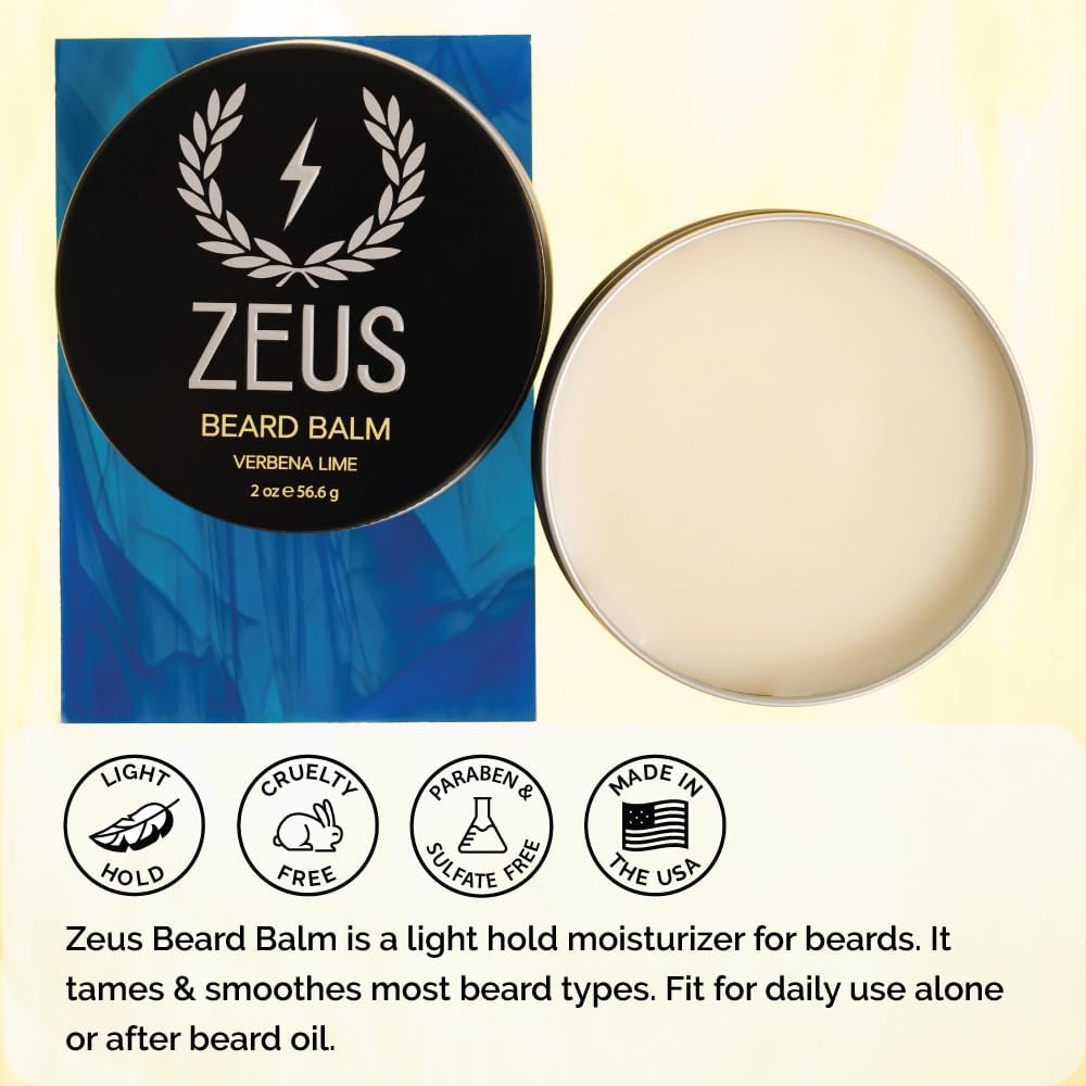 ZEUS Conditioning Beard Balm, Sandalwood, 2 Ounce