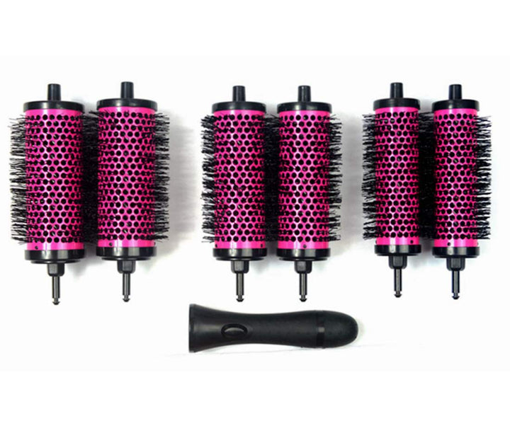 LIGICKY Blowout Brush Set with Detachable Barrels Round Brushes Hair Styling Tool, 1 Handle 6 Barrels.