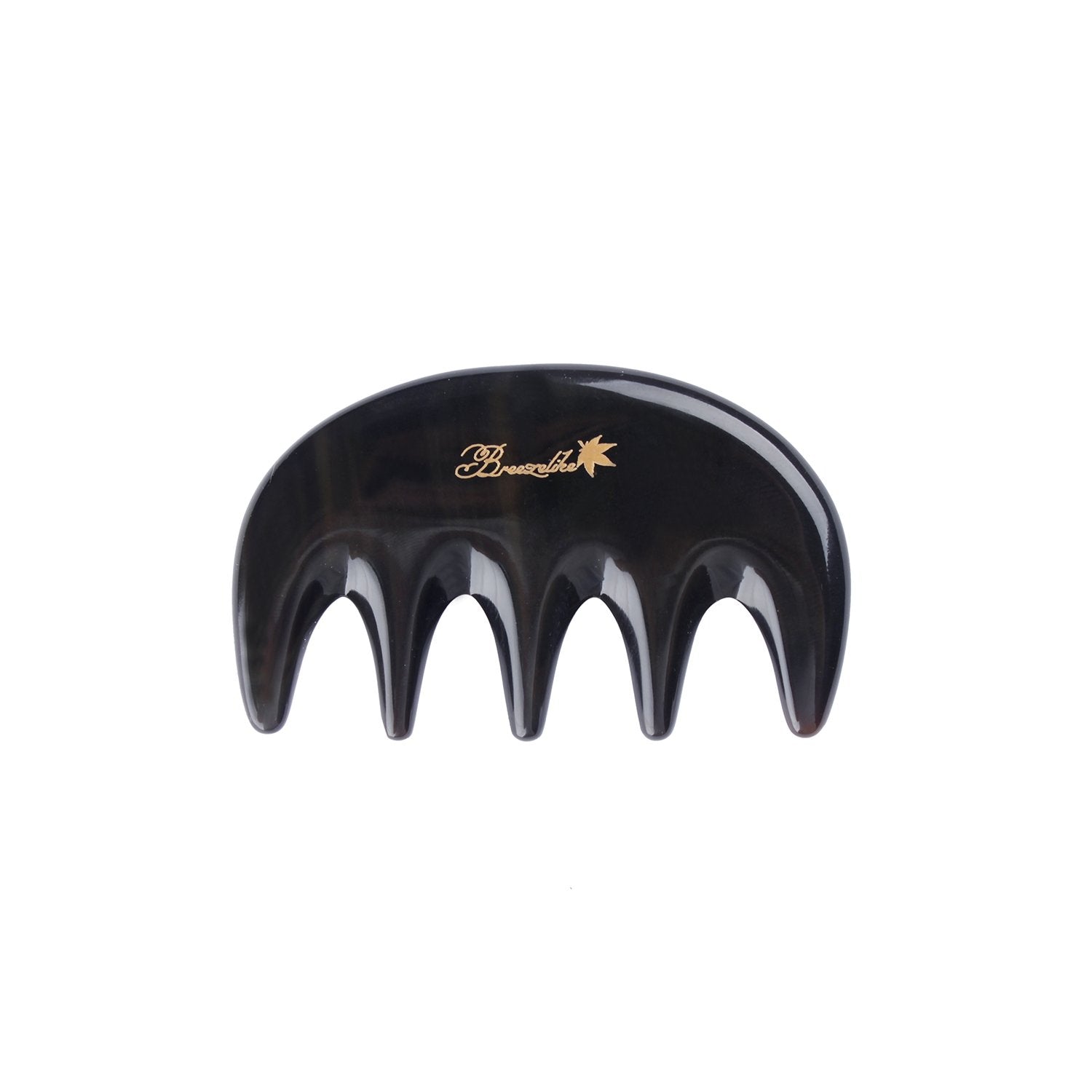 Breezelike No Static Black Buffalo Horn Massage Pocket Comb