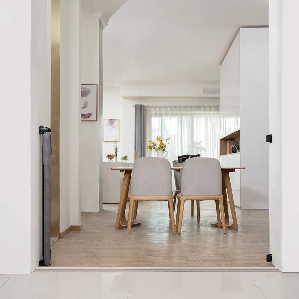 EasyBaby Extra Wide and Extra Tall Retractable Baby Gate Extends up to 71 Wide, 39.3 (100cm) Tall, Grey/Pet Retractable Gates for Stairs, Doorways, Hallways, Indoor and Outdoor