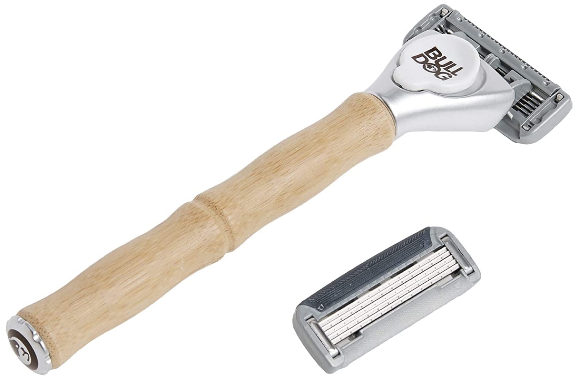 Bulldog Skincare For Men, Original Bamboo Razor, Two 5-Blade Cartridges