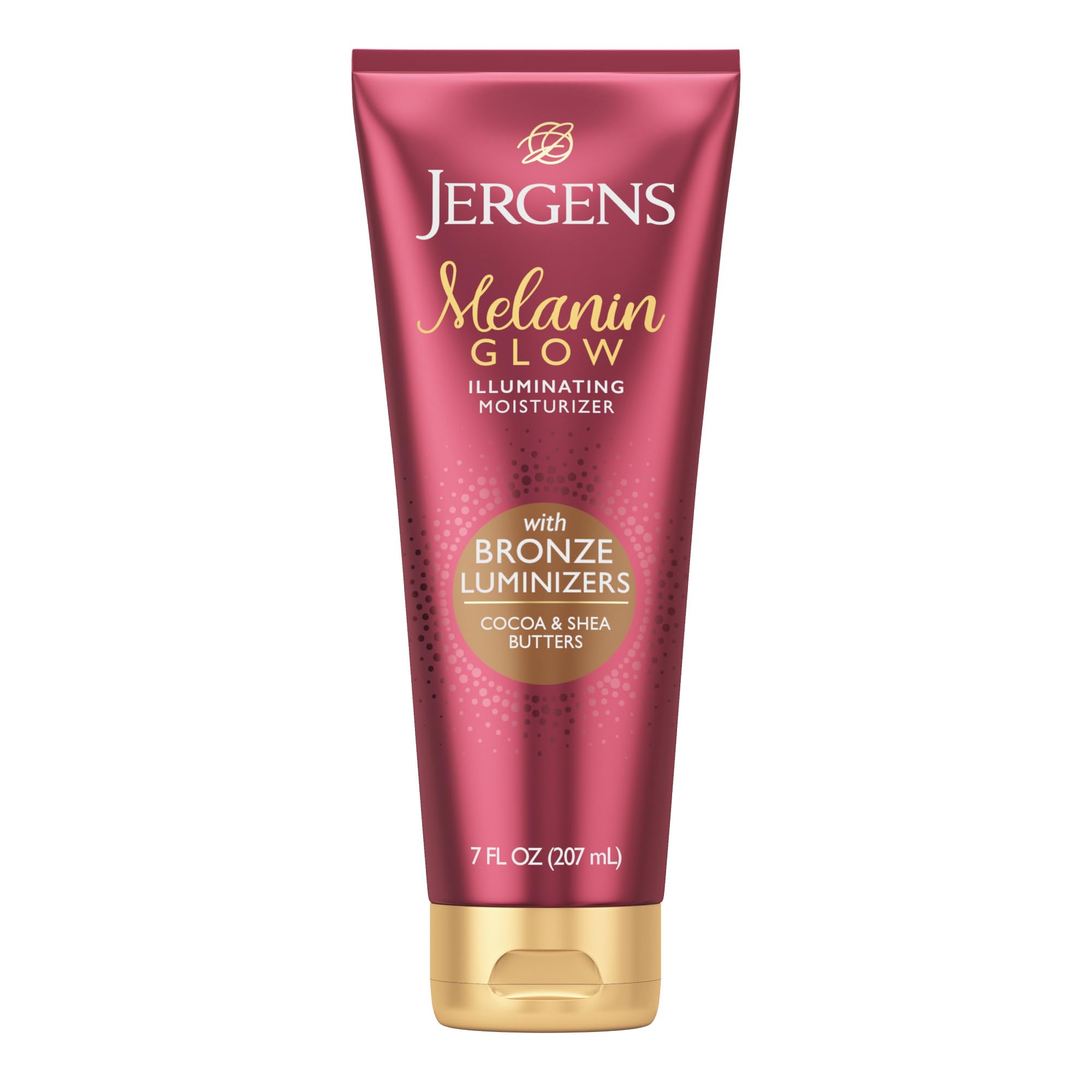 Jergens Hand and Body Lotion, Melanin Glow Illuminating Moisturizer, With Bronze Luminizers, 7 Oz