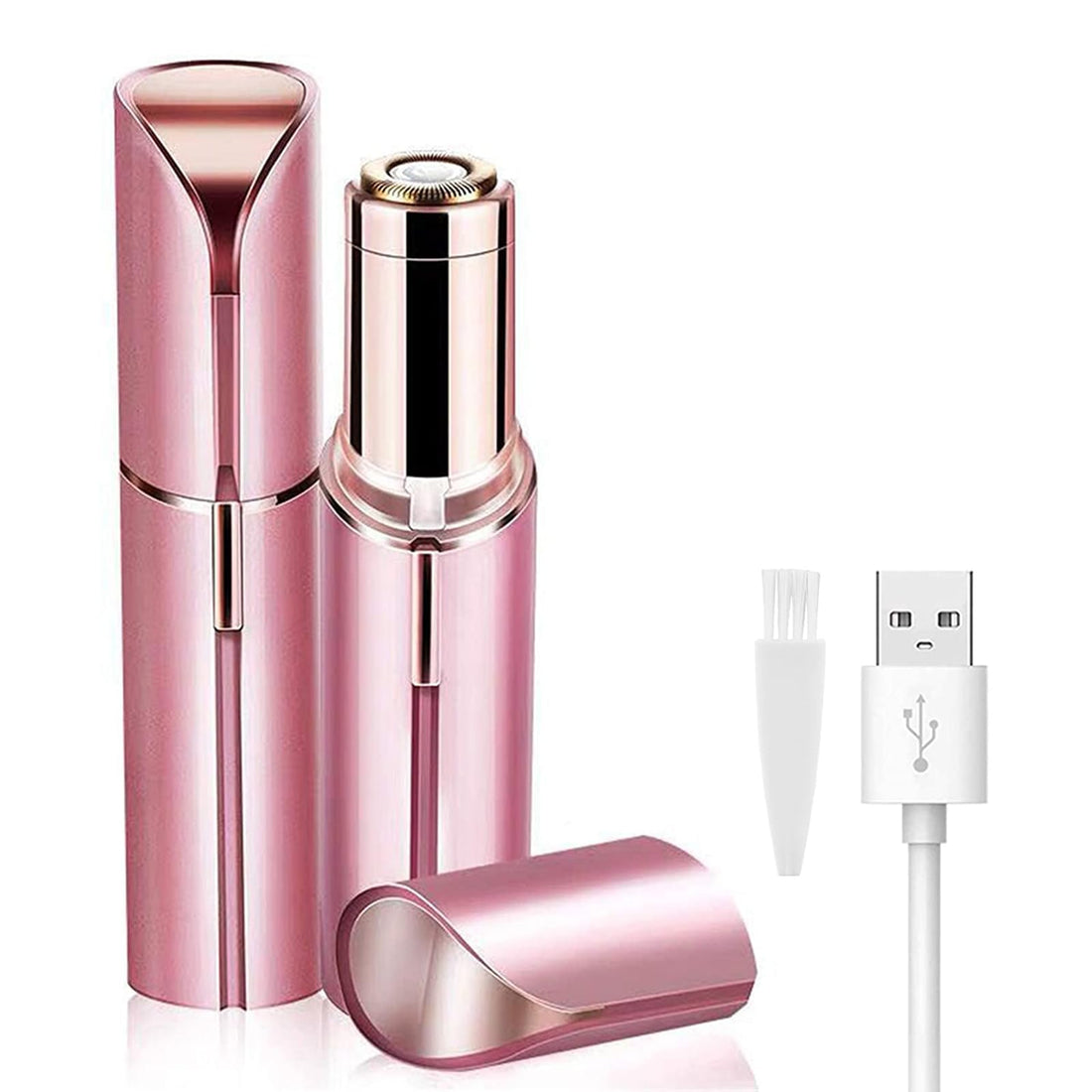 LAIKME Facial Hair Removal for Women, Mini Hair Remover, Electric Razor Shaver Portable Bikini Epilator for Lips, Chin, Armpit, Peach Fuzz, Fingers, Neck, Cheek and USB Rechargeable (Pink)