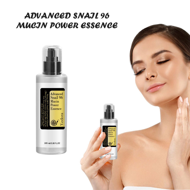 (3Pc) Vedora Snail Mucin 96% Power Hydrating Essence: Moisturizing Serum with Snail Secretion Filtrate for Radiant, Nourished Skin (100ml each) Set