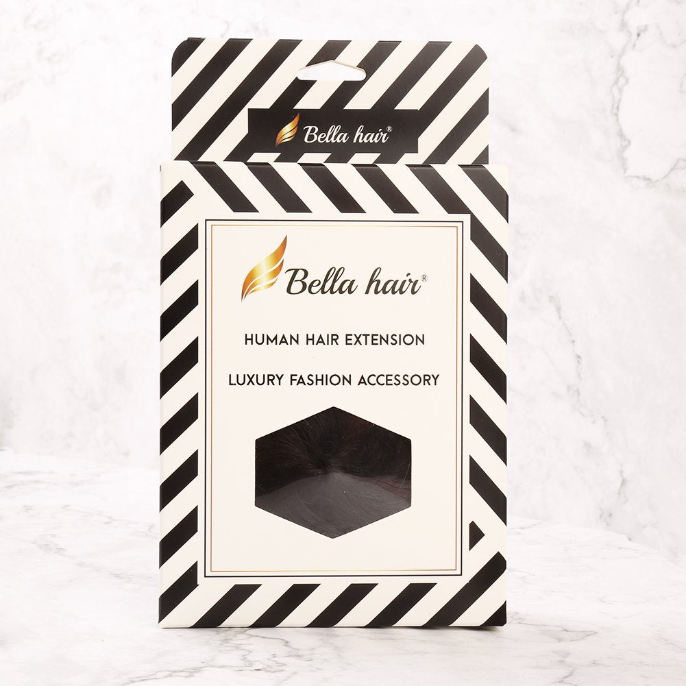 #1B Natural Black : Bella Hair 100% Human Hair Bun Extension Donut Chignon Hairpieces for Both Women and Men Instant Up Do Style Bun Wig (#1B Natural Black)