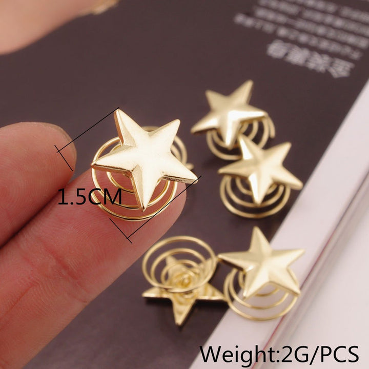 Jovono Womens 5Pcs Wedding Bridal Spiral Hair Clips With Star Alloy
