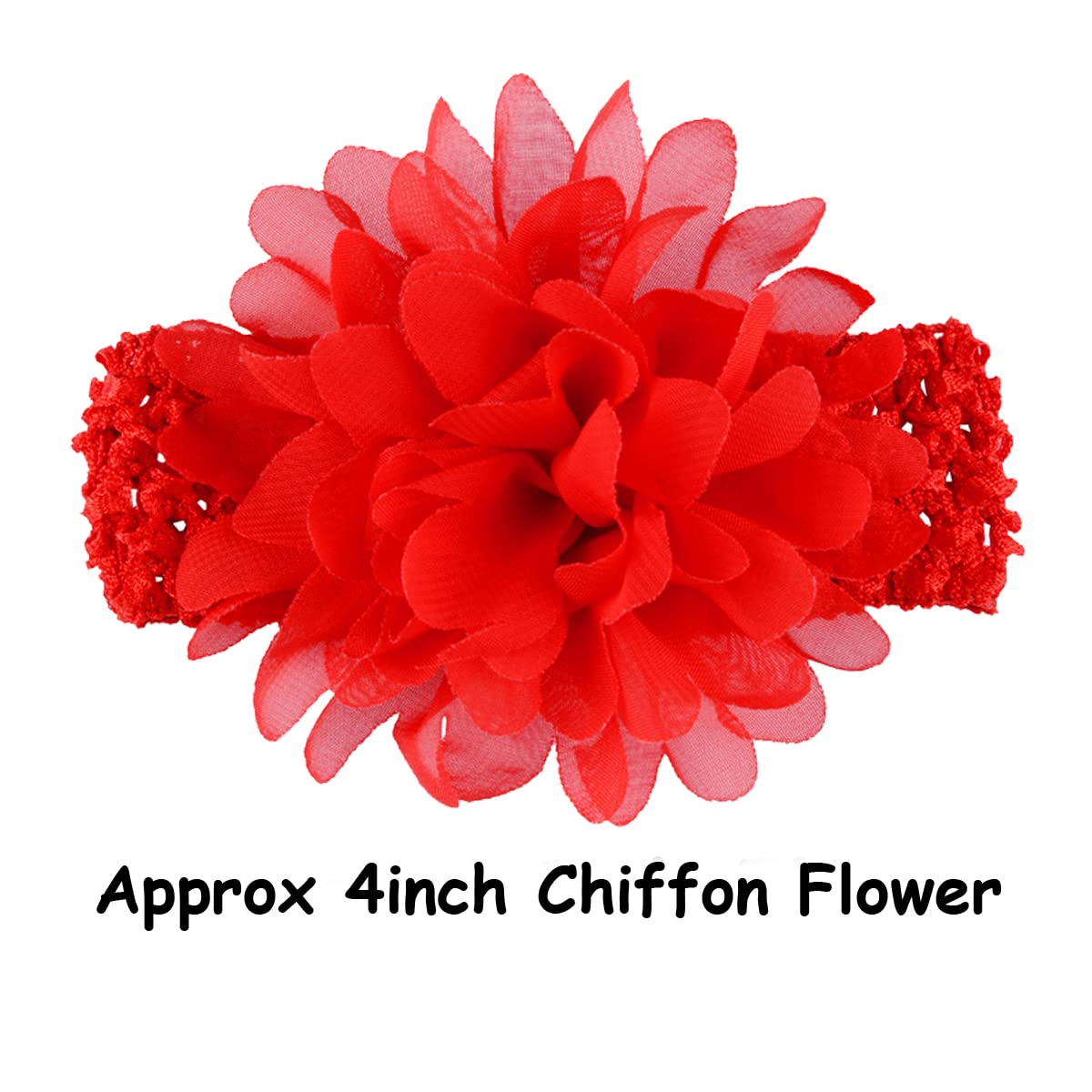 WillingTee 30pcs Baby Girls Headbands Chiffon Flower Soft Stretchy Hair Band Hair Accessories for Baby Girls Newborns Infants Toddlers and Kids