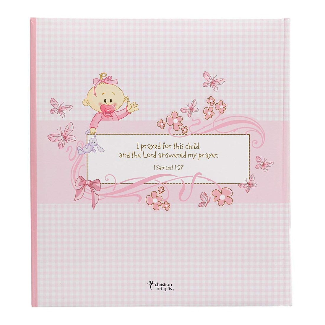 Christian Art Gifts Girl Baby Book of Memories Pink Keepsake Photo Album | Our Baby Girl Memory Book | Baby Book with Bible Verses, The First Year