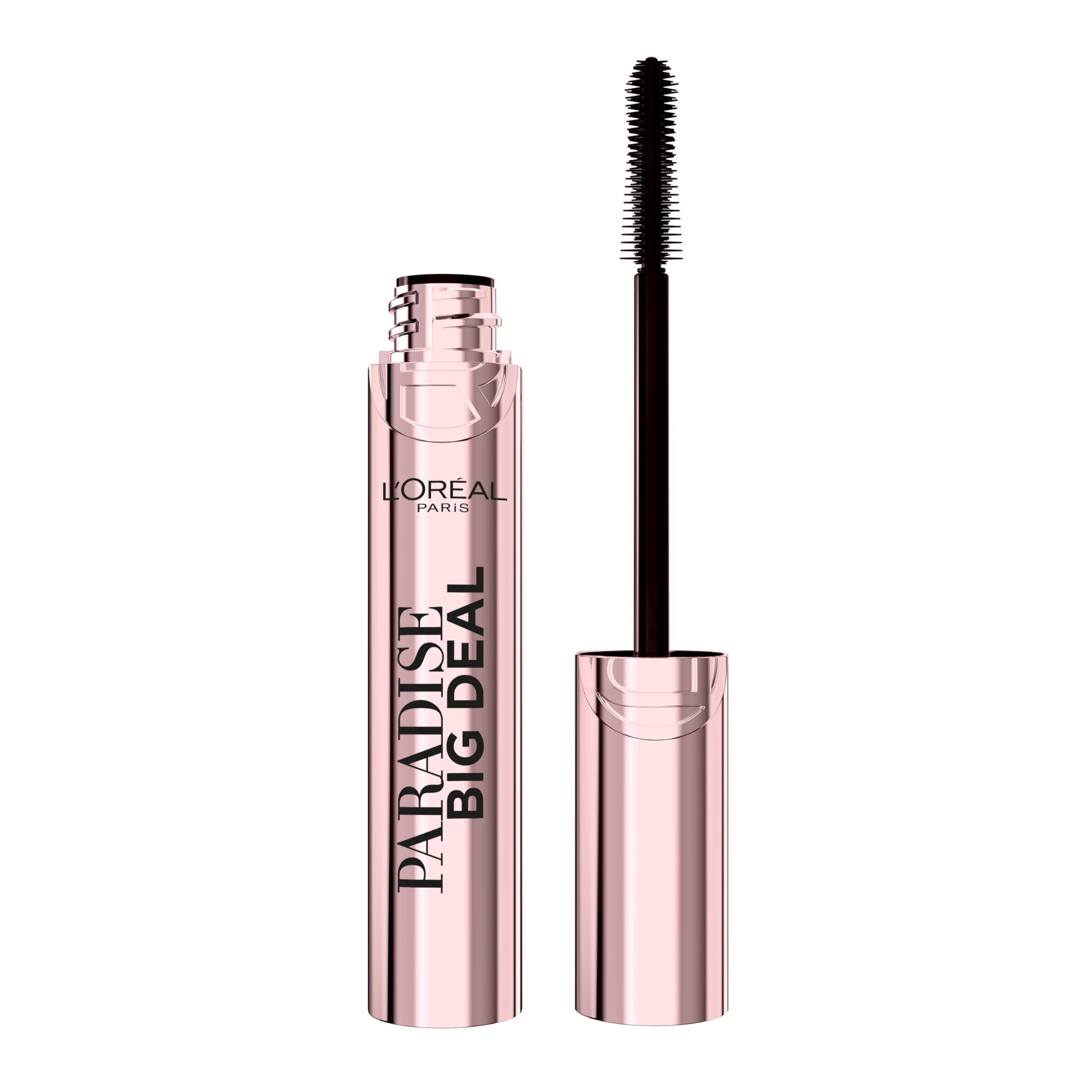 L'Oreal Paris Paradise Big Deal Mascara, Volumizing and Lengthening Formula, Buildable, Clump Resistant, Washable Blackest Black, 0.33 Fl Oz