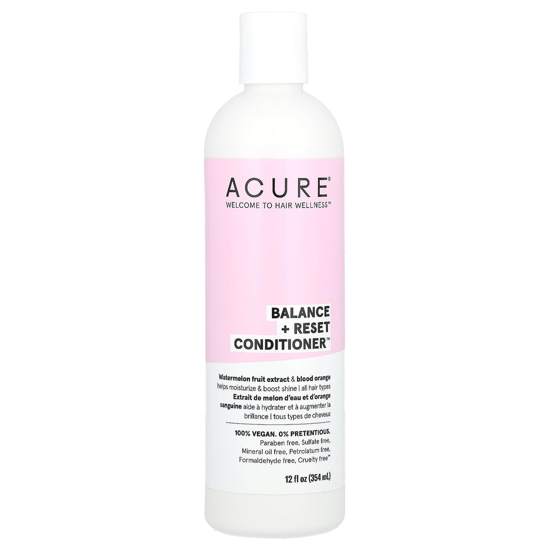 Acure Balance + Reset Conditioner | Featuring Watermelon Fruit Extract & Blood Orange to Help Refresh & Reset Hair, 12 Fl Oz