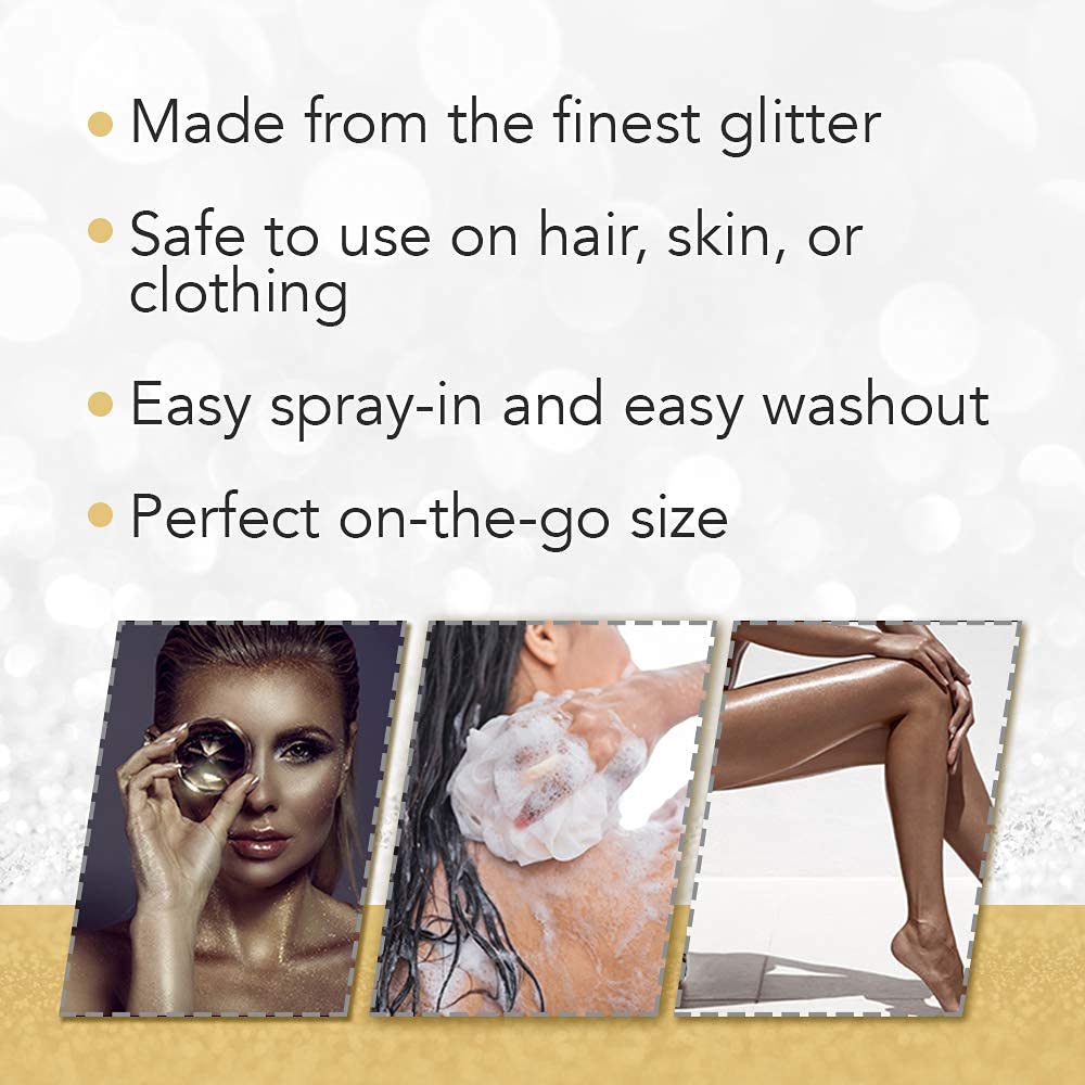 jerome russell B Wild Hair and Body Glitter, Gold/Silver, 3.5 Ounce