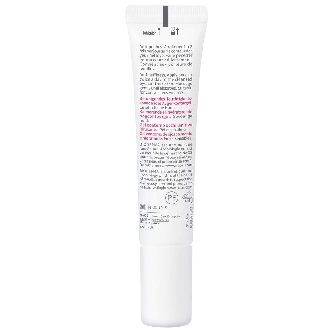 Bioderma - Eye Gel - Sensibio - Moisturizing and Visibly Reduces Fine Lines - Skin Soothing - Eye Gel for Sensitive Skin