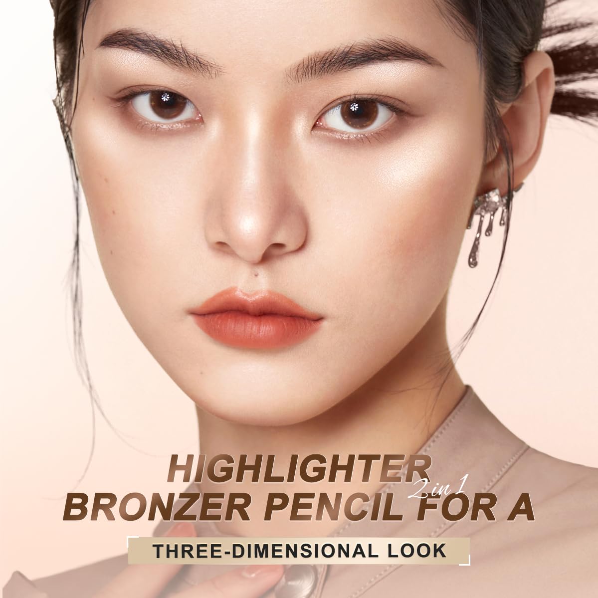 SACE LADY Double-Headed Highlighter Contour Pencil, Silky Smooth Highlight Bronzer Pen Easy Reshape Scuplt Bronze Face Makeup (02, 0.11Oz)