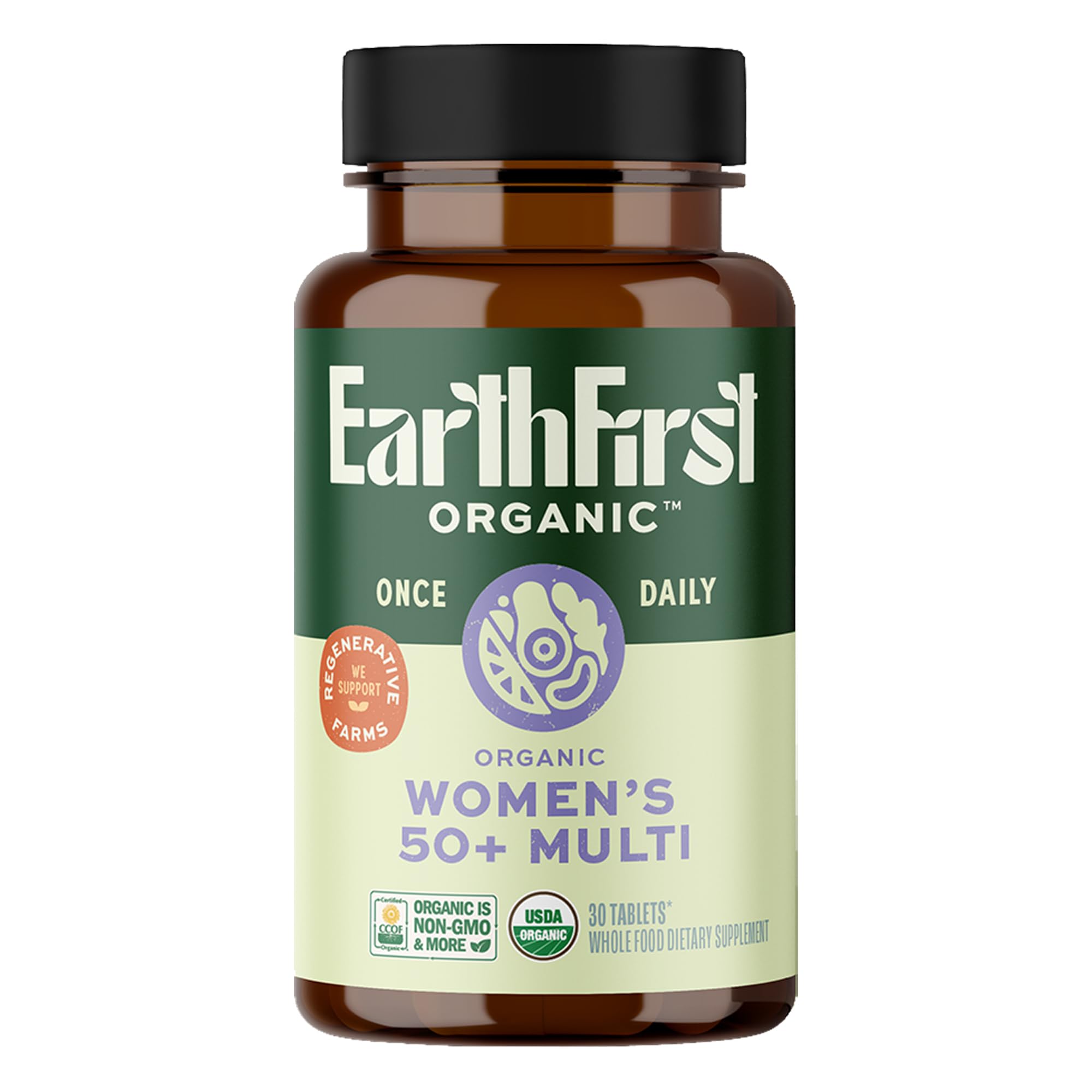 EarthFirst Organic Once Daily Multi for Women 50+, 30 Count