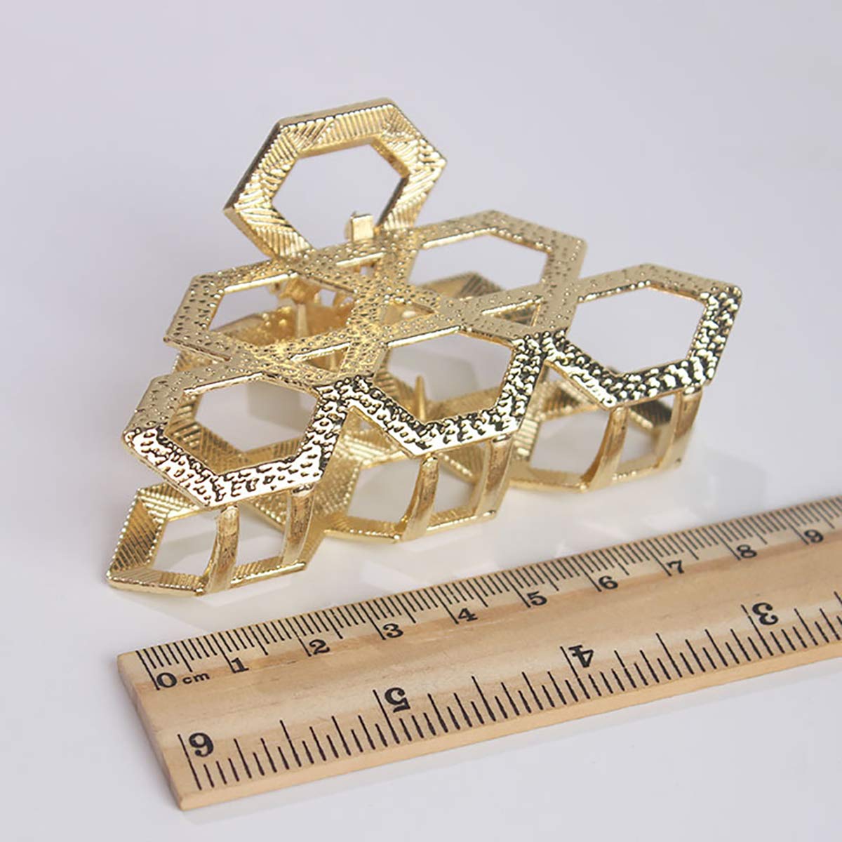 Girls Women Vintage Metal Hair Jaw Clips Hair Clamp Hair Claw Hairpin Accessories (Gold)
